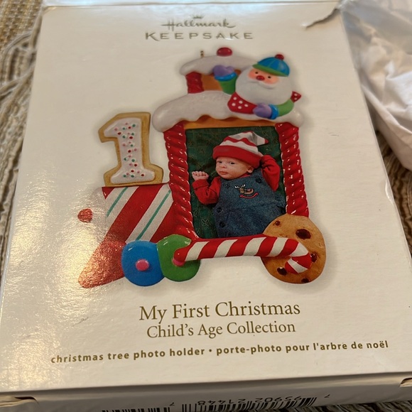 Hallmark Ornament Babys My First Christmas 2011 Santa Train Photo Holder Box EUC - Picture 2 of 5